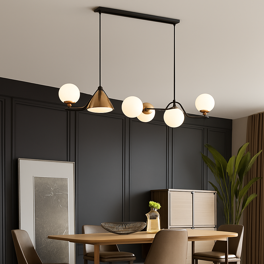 lustre moderne en verre pour restaurant et bar