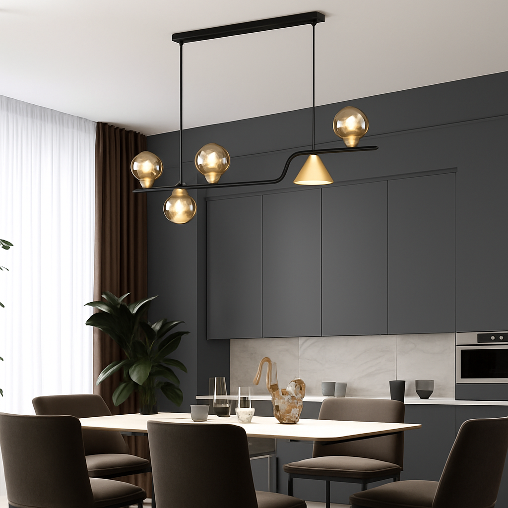 lustre moderne en verre pour restaurant et bar