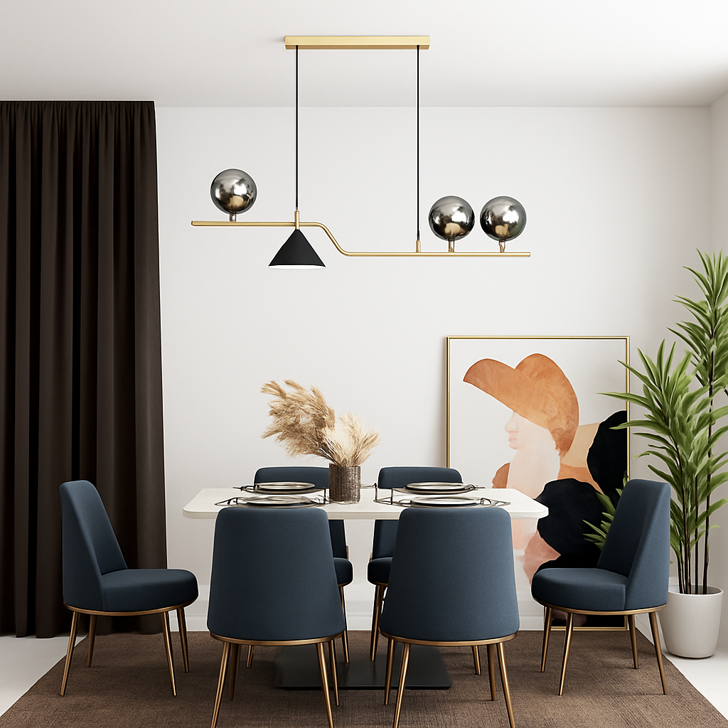 lustre moderne en verre pour restaurant et bar