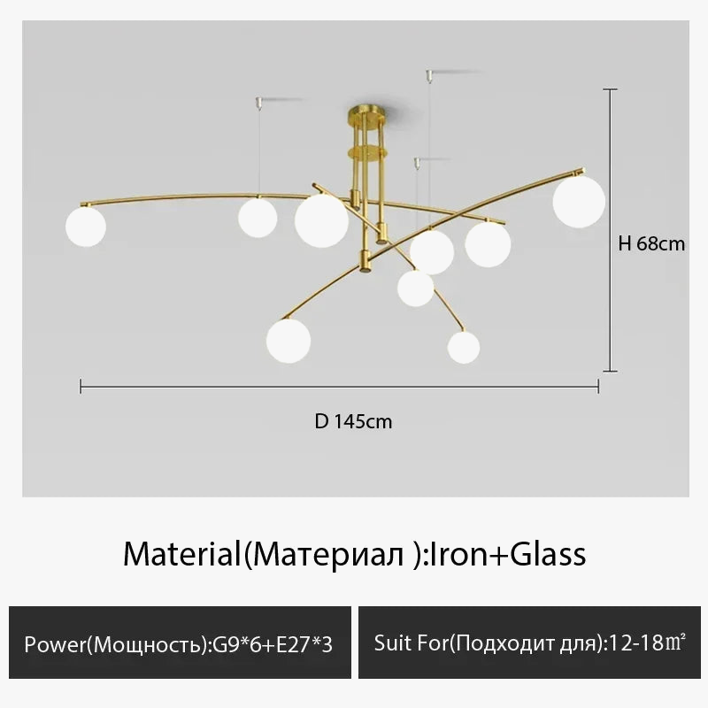 lustre moderne en verre style nordique pour décoration intérieure