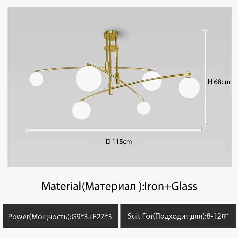 lustre moderne en verre style nordique pour décoration intérieure