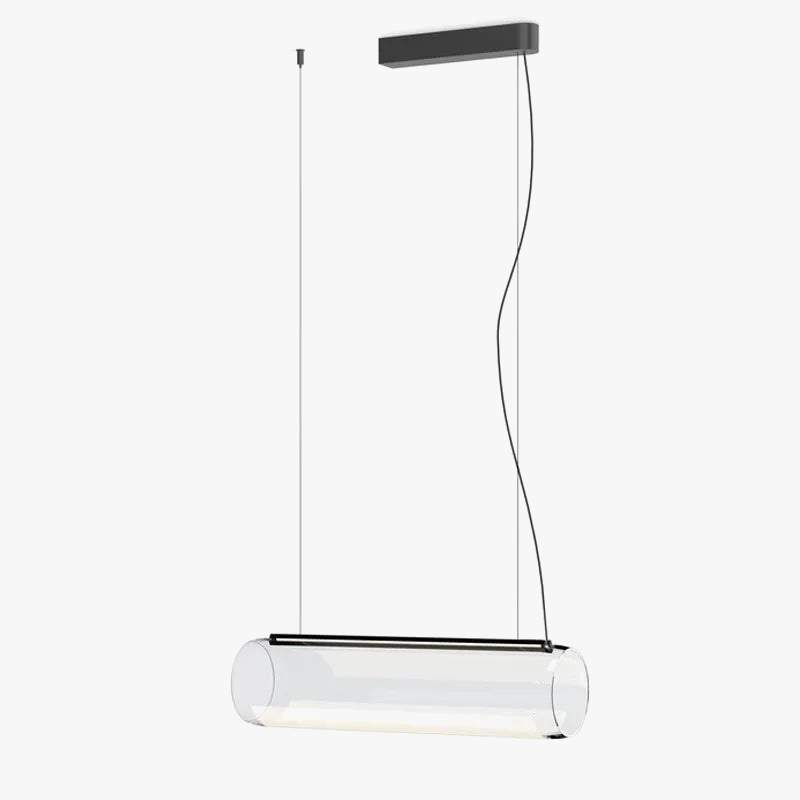 lustre moderne en verre transparent avec éclairage led