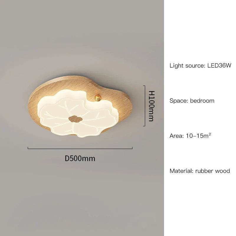 lustre moderne imitation bois en forme de feuille d'arbre créatif
