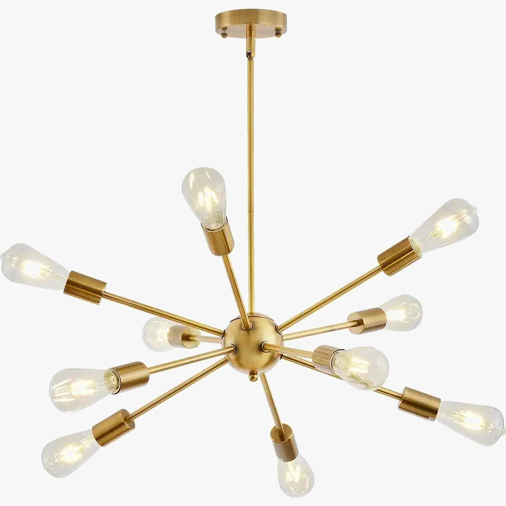 lustre moderne industriel en laiton pour éclairage design