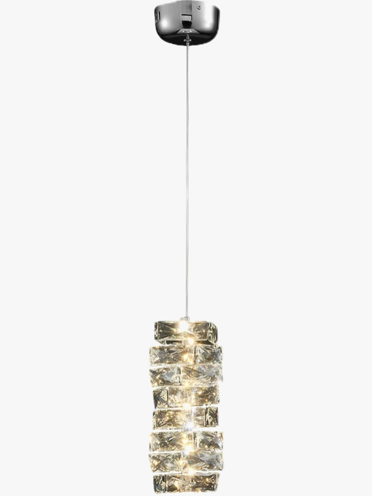 lustre moderne léger en cristal pour intérieurs élégants et contemporains