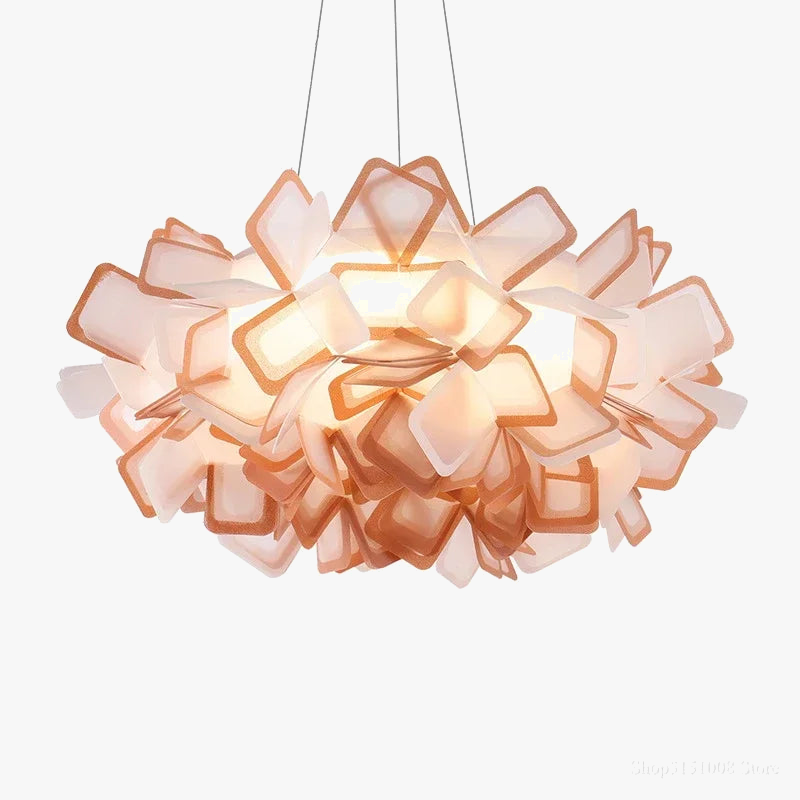 lustre moderne à LED avec protection des yeux en plumes