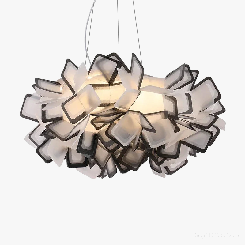 lustre moderne à LED avec protection des yeux en plumes