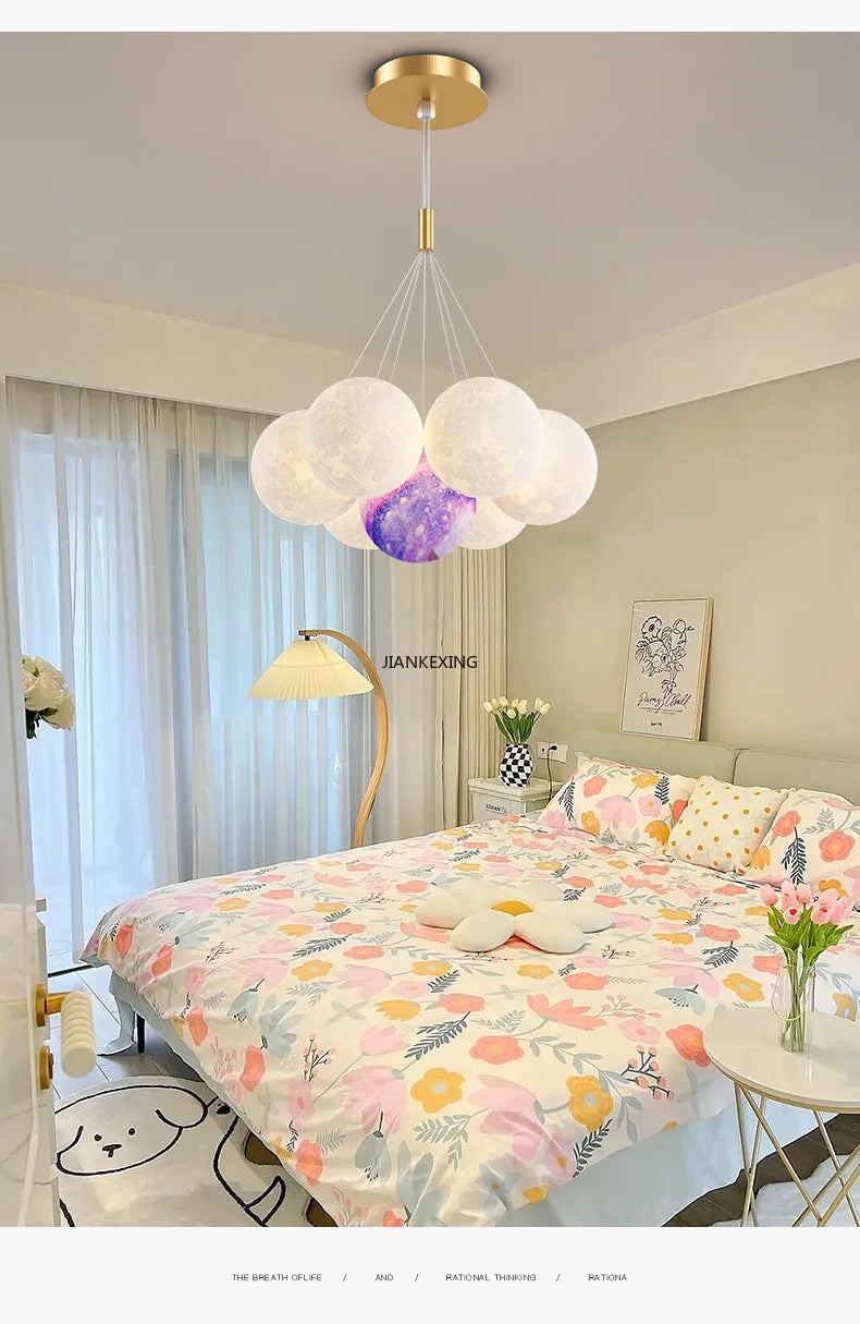 lustre moderne led boule à bulles suspension luminaire décor