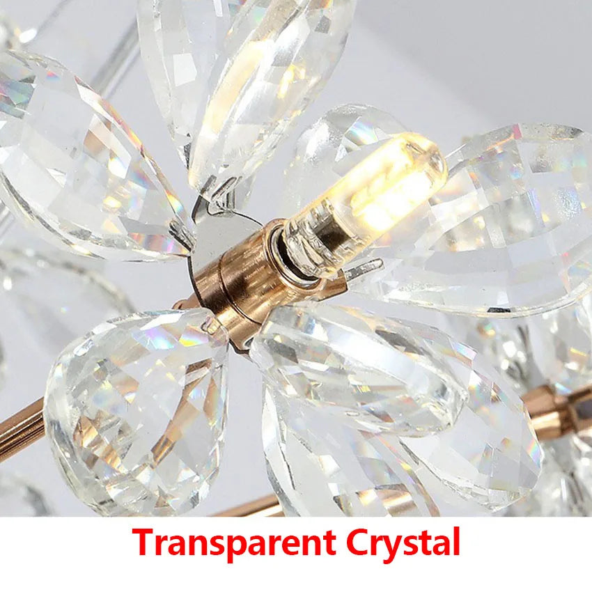 lustre moderne led en cristal pissenlit boule ronde sandyha