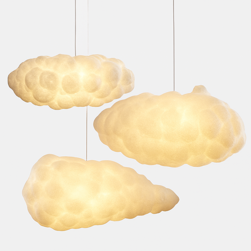 lustre moderne led en forme de nuage flottant pour restaurant