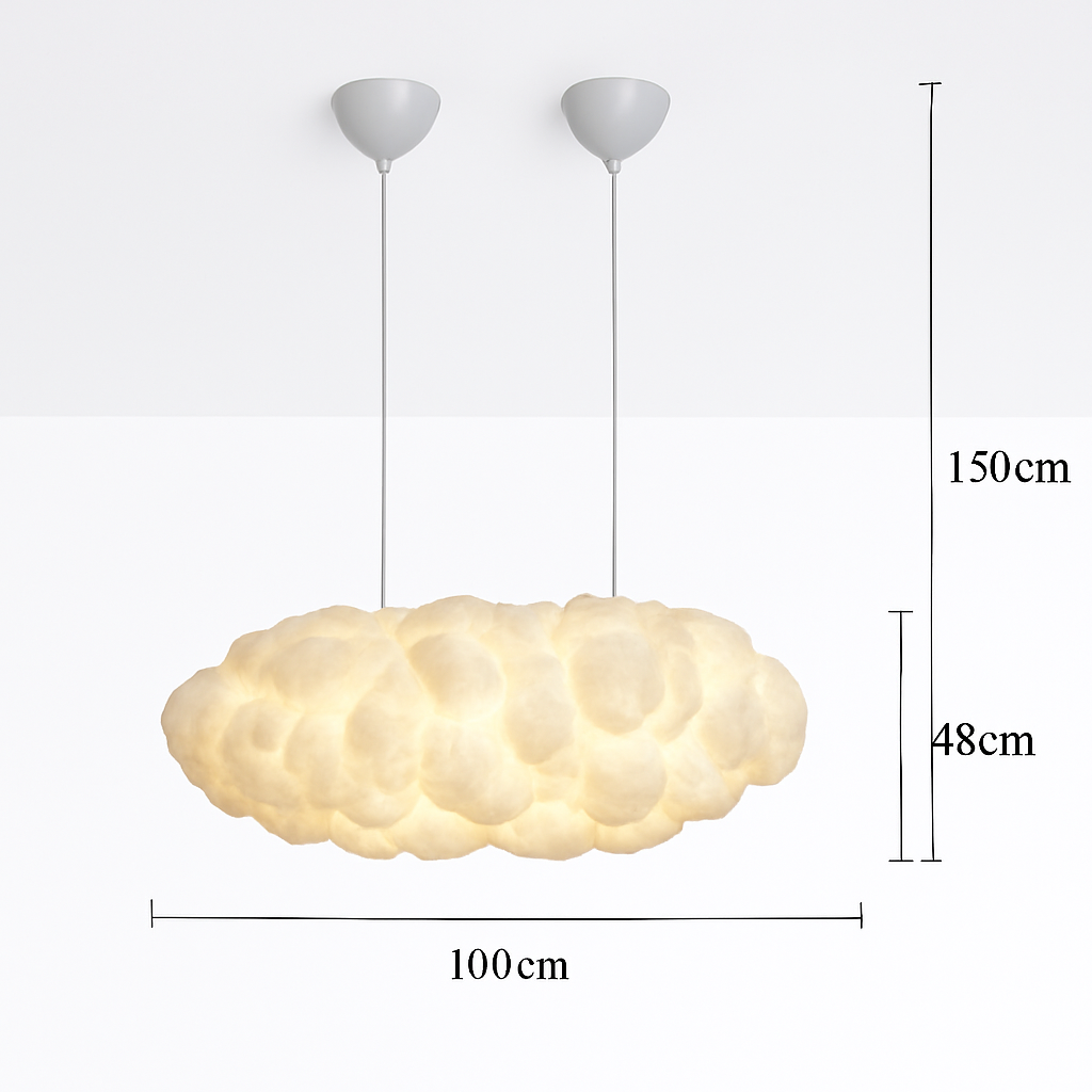 lustre moderne led en forme de nuage flottant pour restaurant