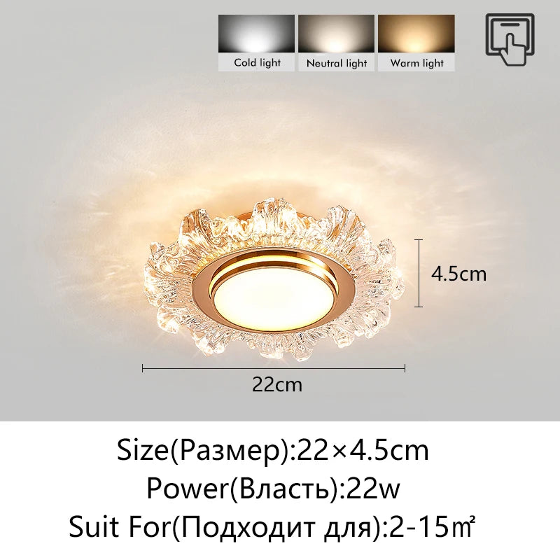 lustre moderne led en verre cristal pour décoration maison