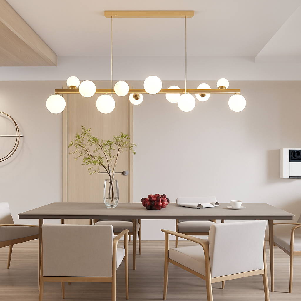 lustre moderne à led imitation fer et bois décoratif