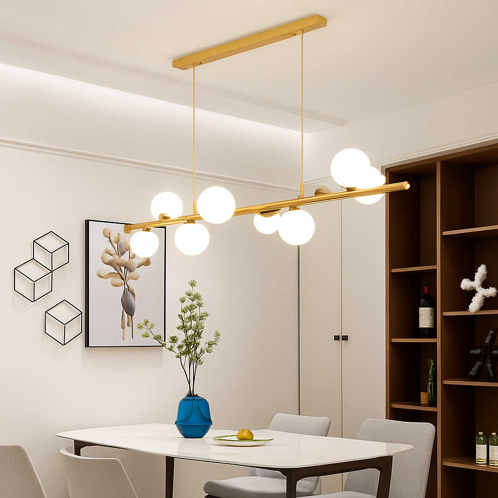 lustre moderne à led imitation fer et bois décoratif