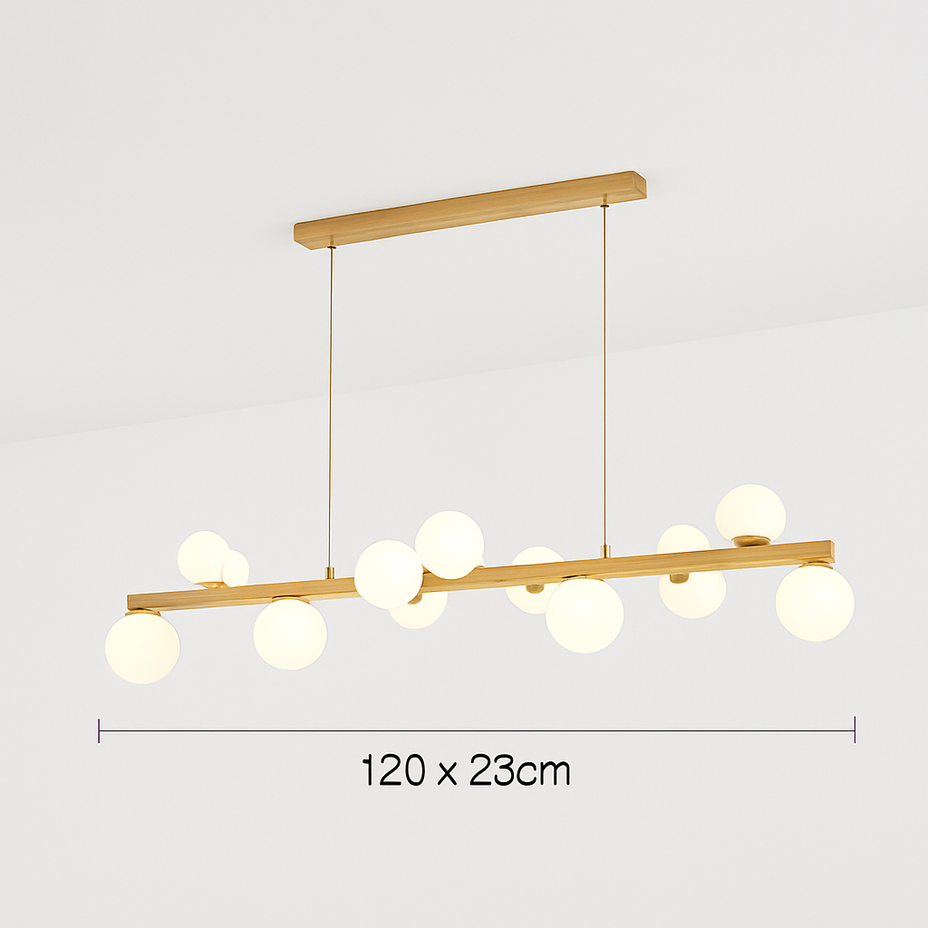 lustre moderne à led imitation fer et bois décoratif