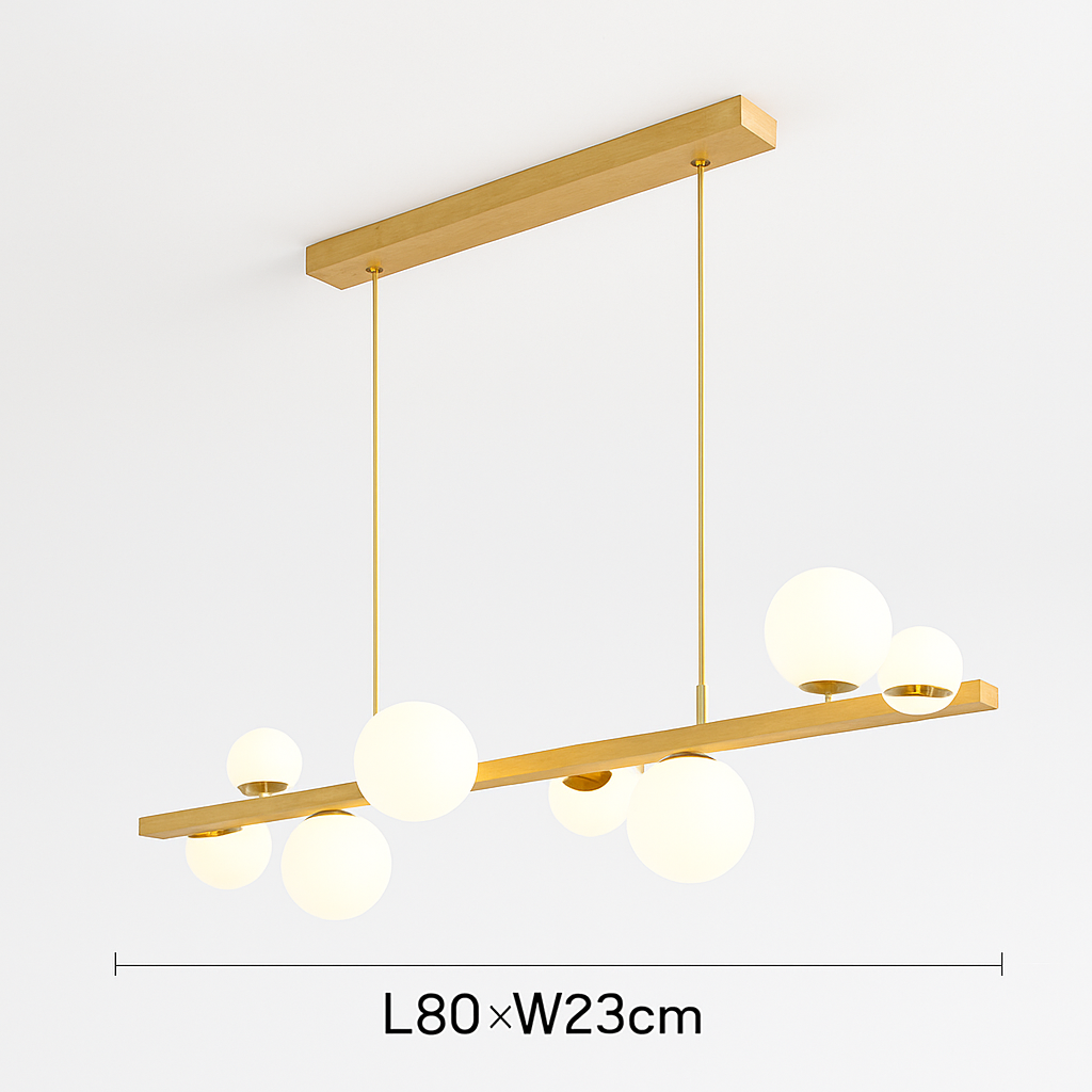 lustre moderne à led imitation fer et bois décoratif