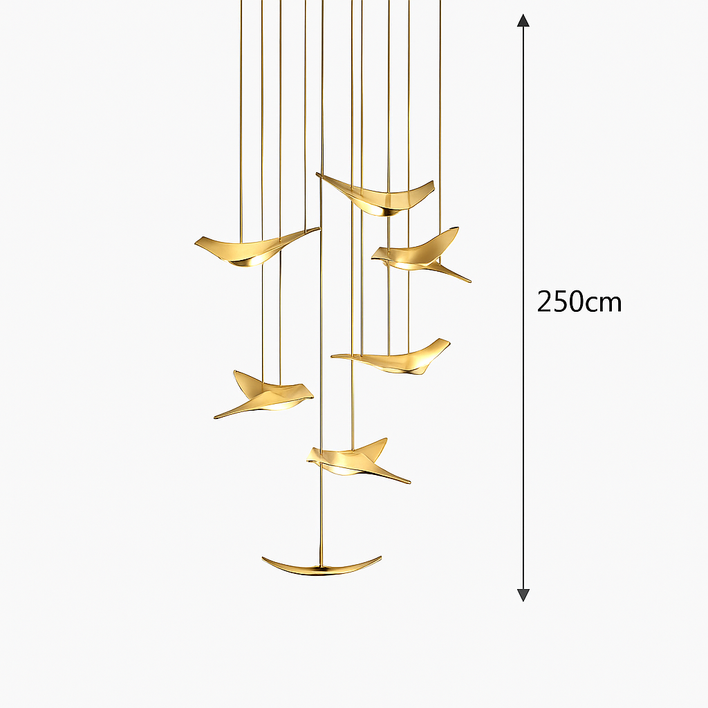 lustre moderne led mouette duplex cage d'escalier nordique