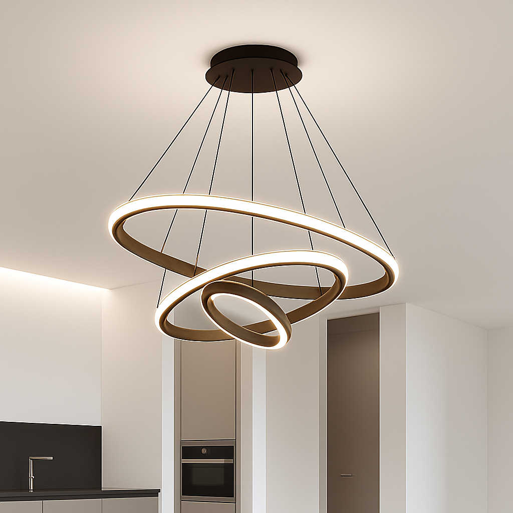 lustre moderne à LED pour décoration intérieure élégante