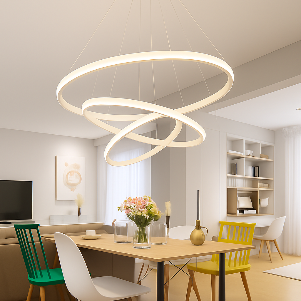 lustre moderne à LED pour décoration intérieure élégante