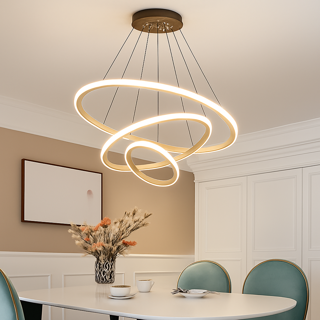 lustre moderne à LED pour décoration intérieure élégante