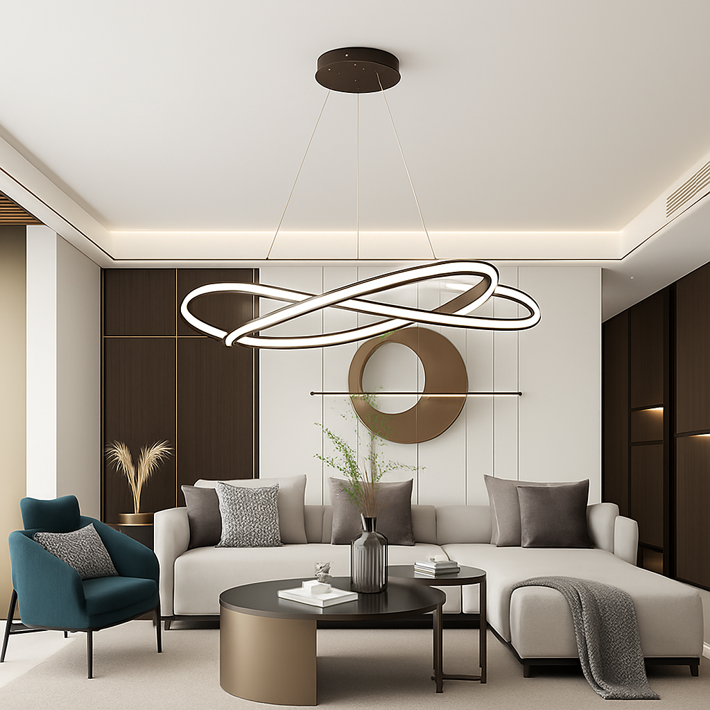 lustre moderne à led pour décoration intérieure élégante