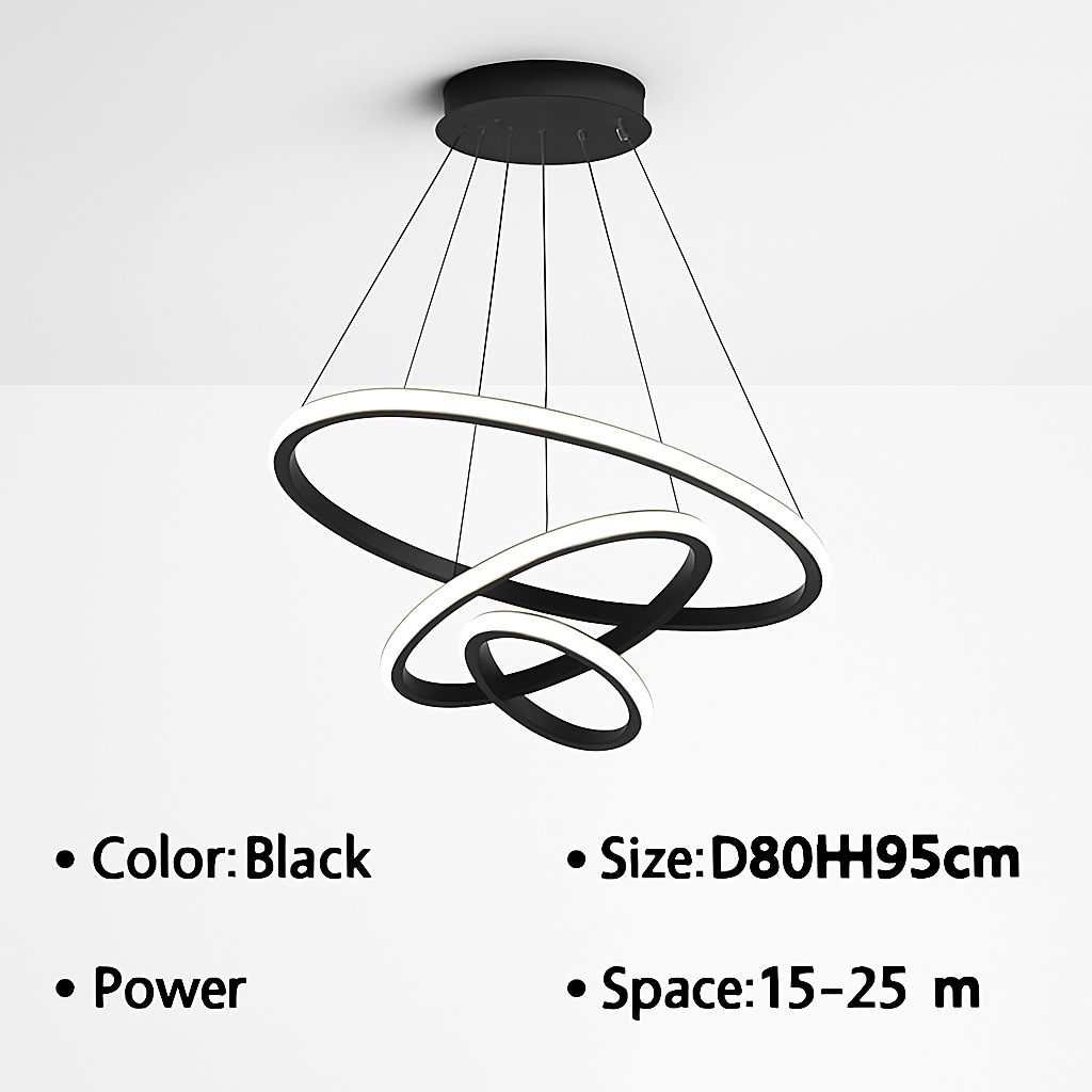 lustre moderne à LED pour décoration intérieure élégante