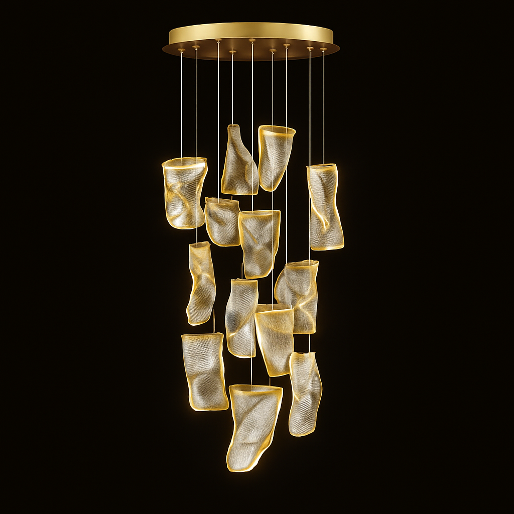 lustre moderne led pour duplex escalier bar et magasin de vêtements