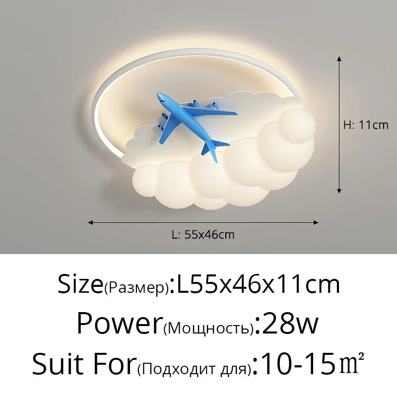 lustre moderne led pour enfant en forme d'avion