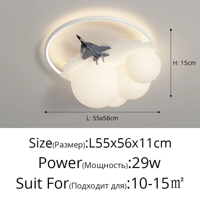 lustre moderne led pour enfant en forme d'avion