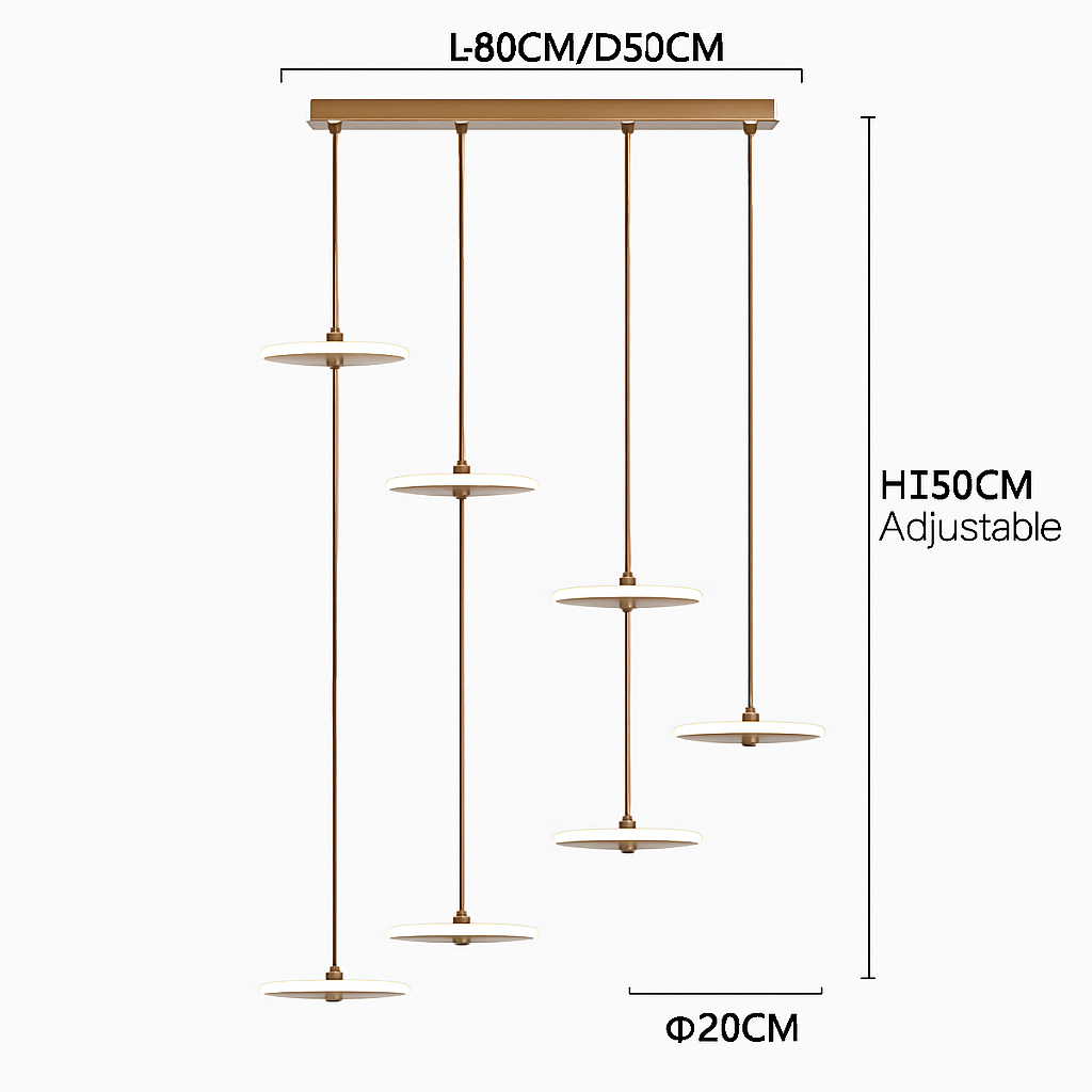 lustre moderne à led pour escalier design et élégant