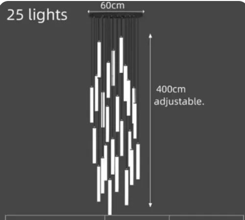 lustre moderne à led pour espaces de grande hauteur