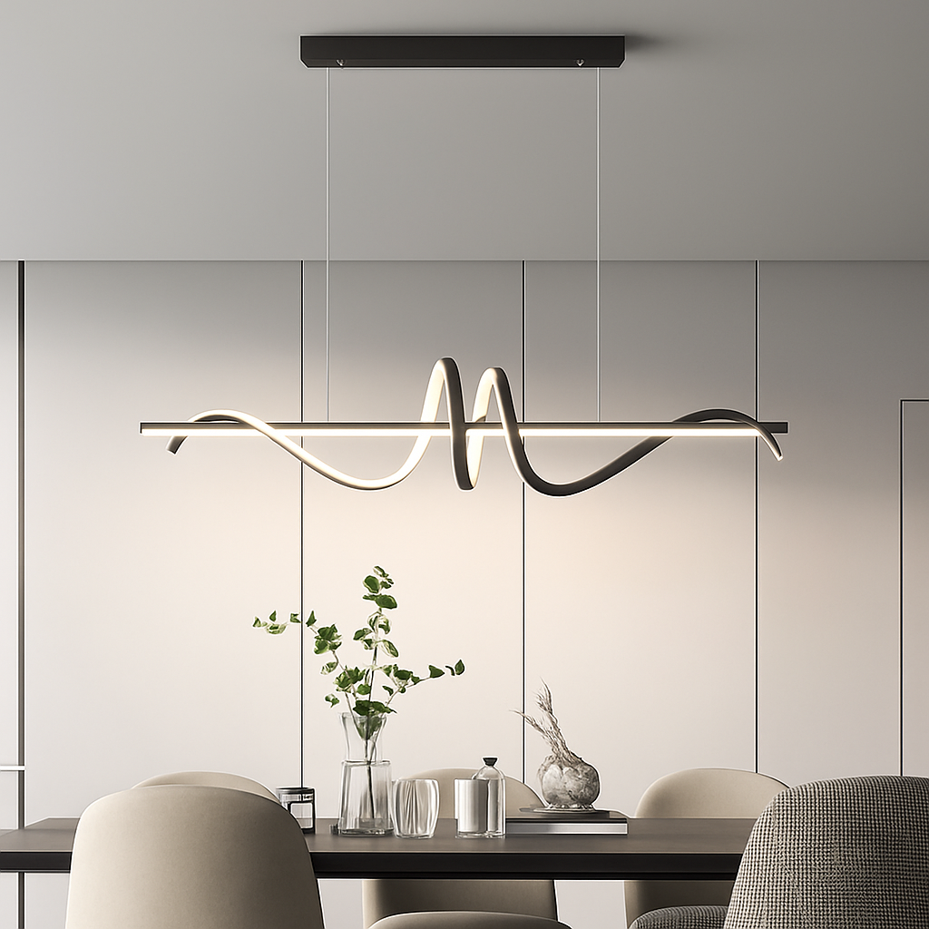 lustre moderne led rotatif avec télécommande longue portée