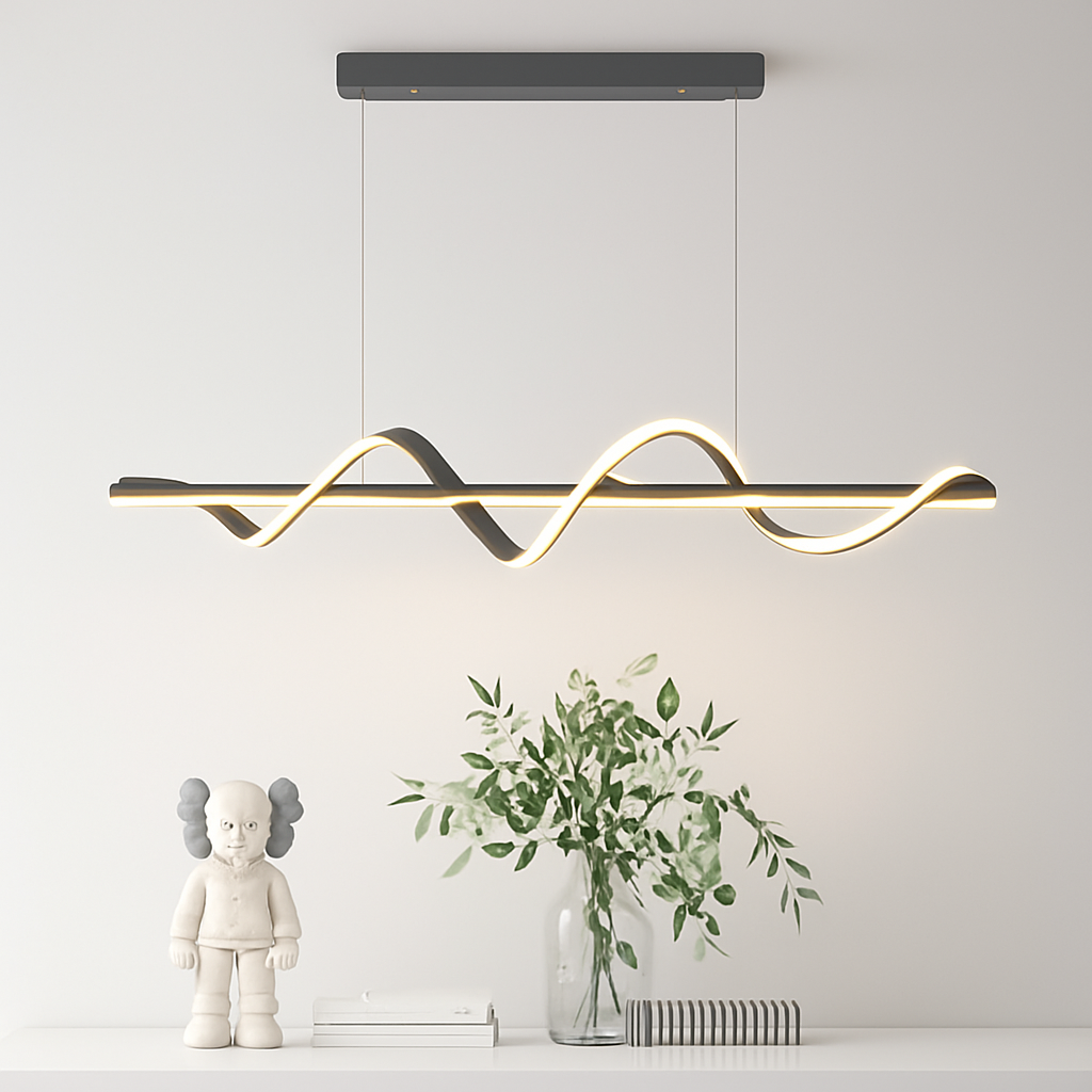 lustre moderne led rotatif avec télécommande longue portée