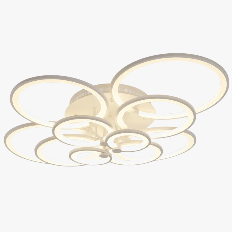 lustre moderne à leds avec anneaux ronds pour éclairage intérieur
