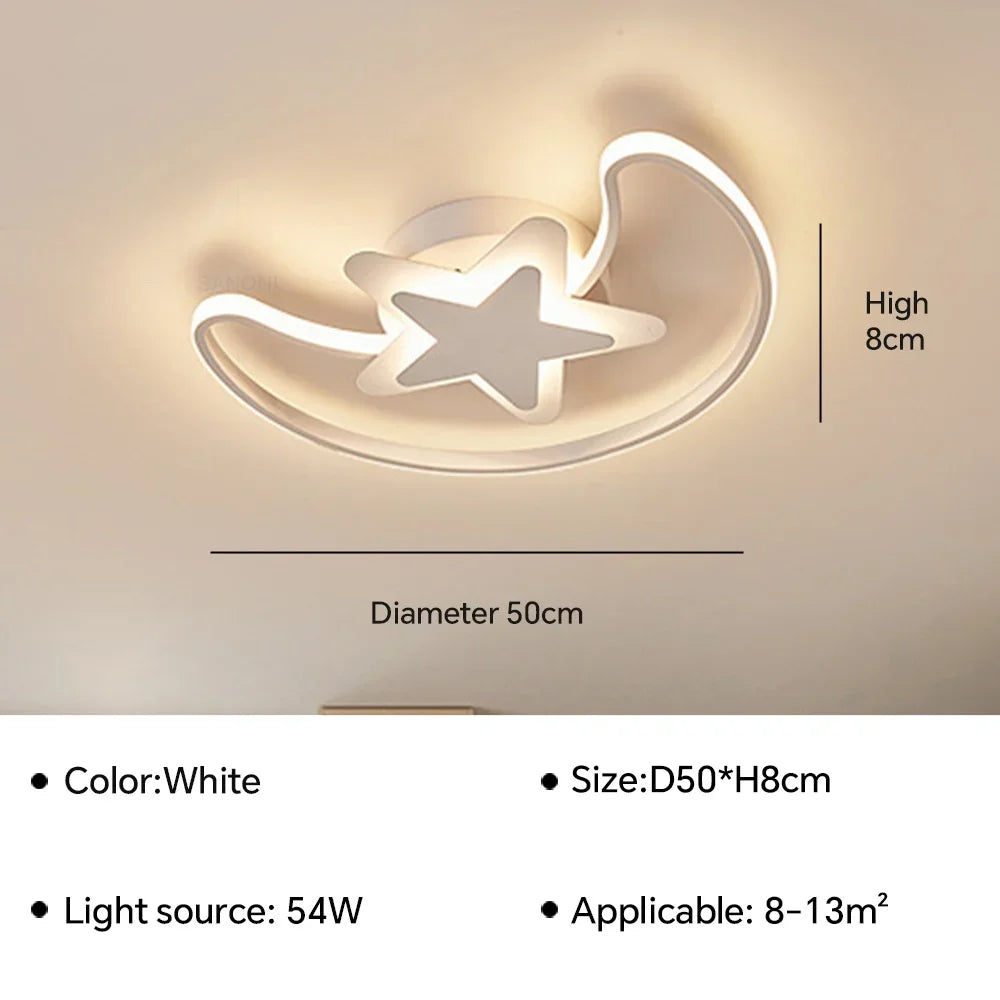 lustre moderne à leds avec motif étoilé pour intérieur