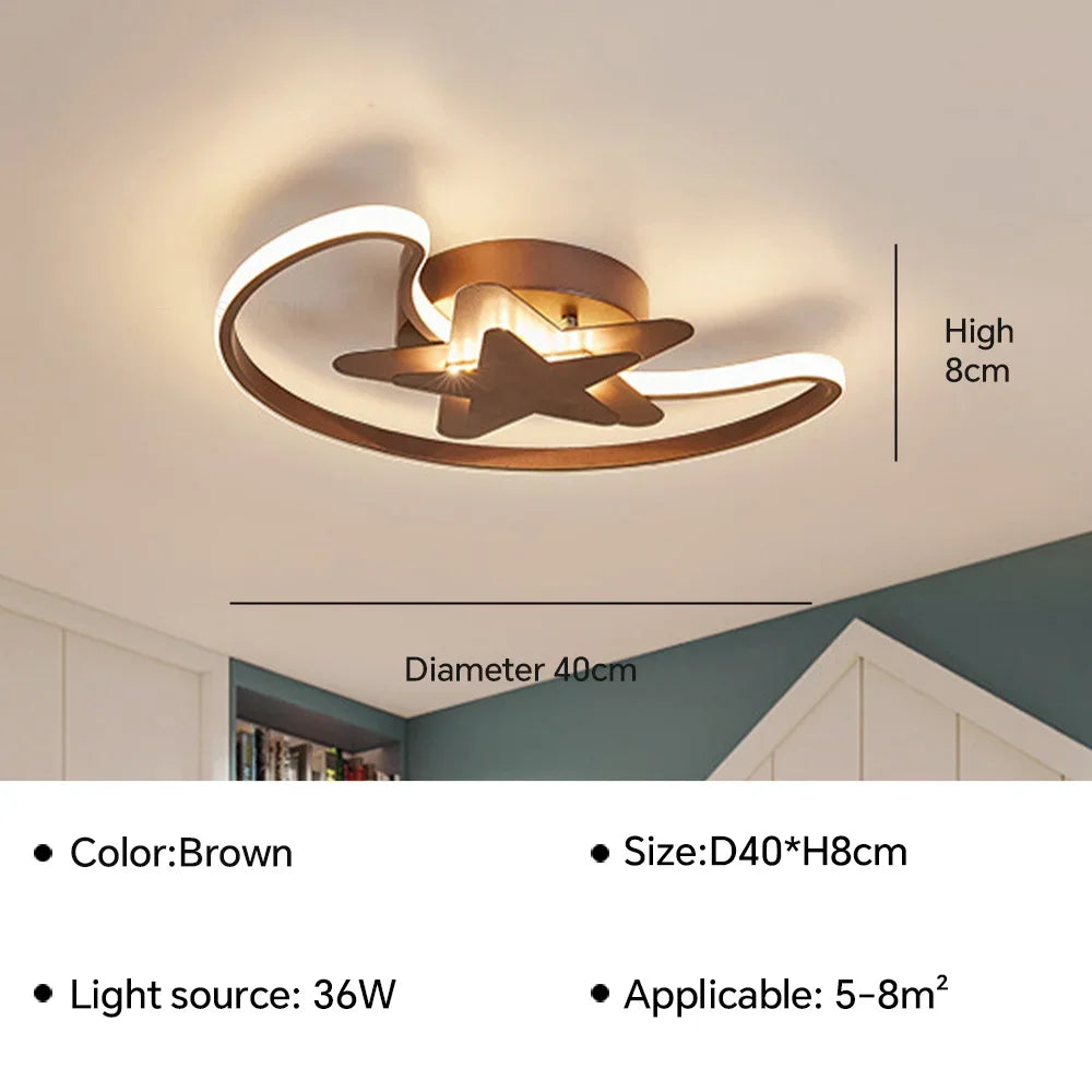 lustre moderne à leds avec motif étoilé pour intérieur