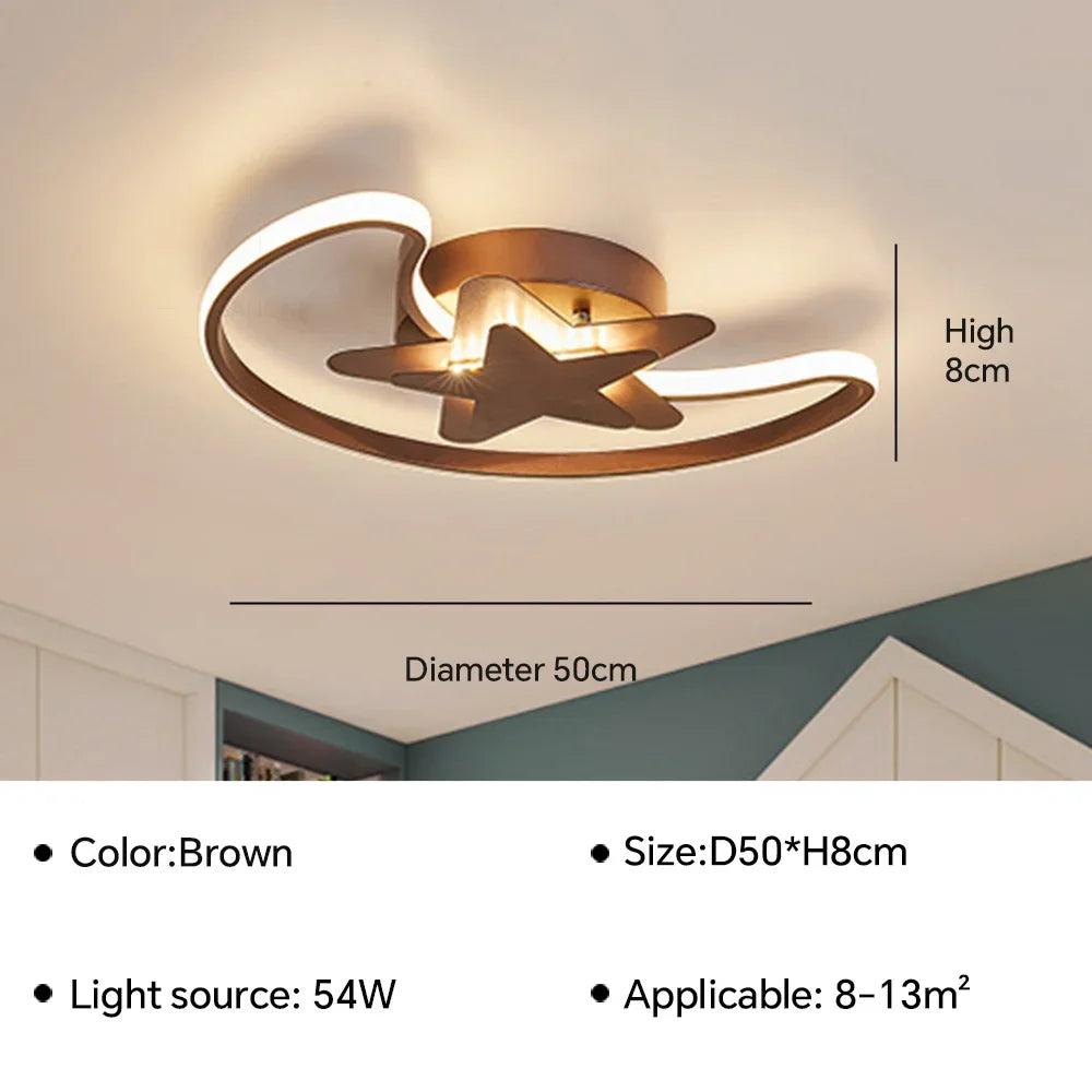 lustre moderne à leds avec motif étoilé pour intérieur