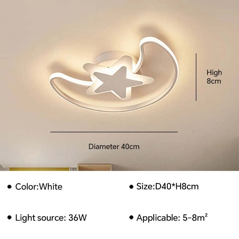 lustre moderne à leds avec motif étoilé pour intérieur