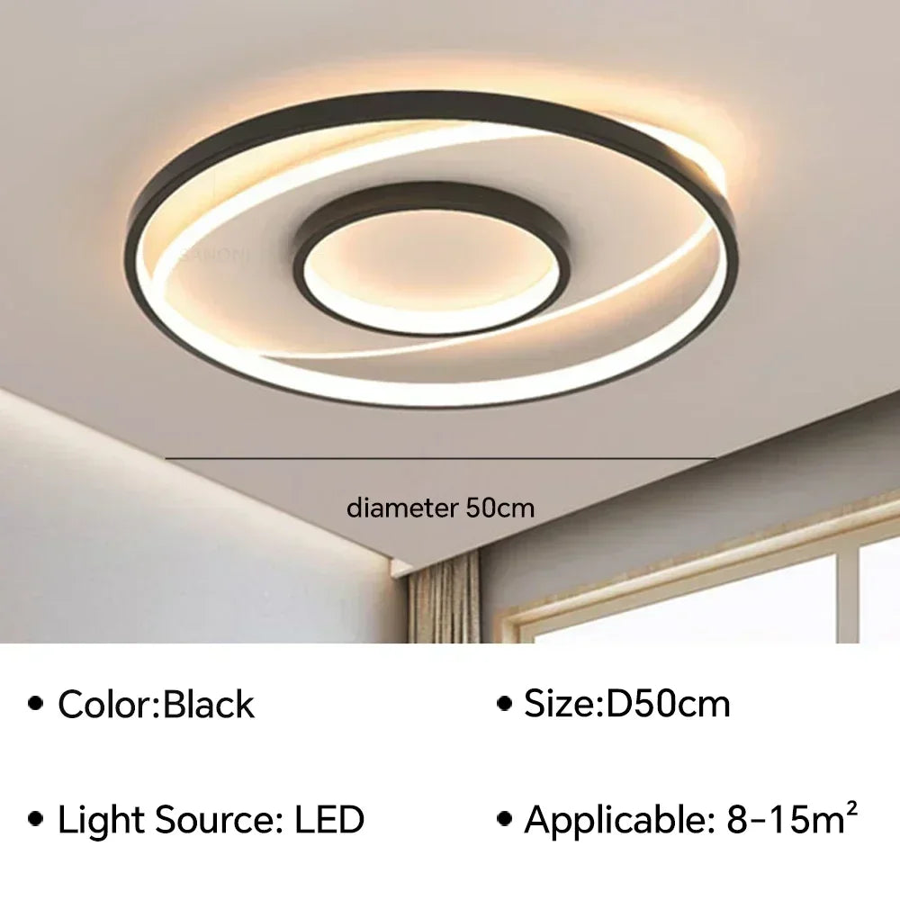 lustre moderne à leds pour décoration intérieure élégante