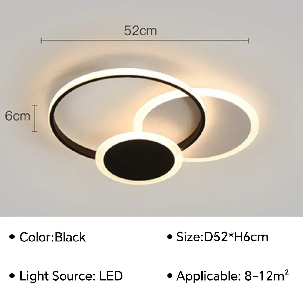 lustre moderne à leds pour décoration intérieure lumineuse