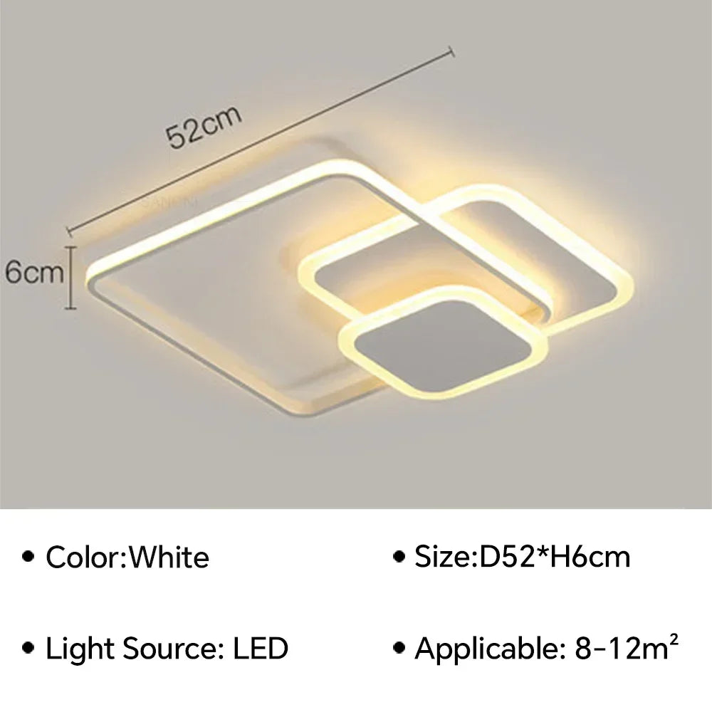 lustre moderne à leds pour décoration intérieure lumineuse