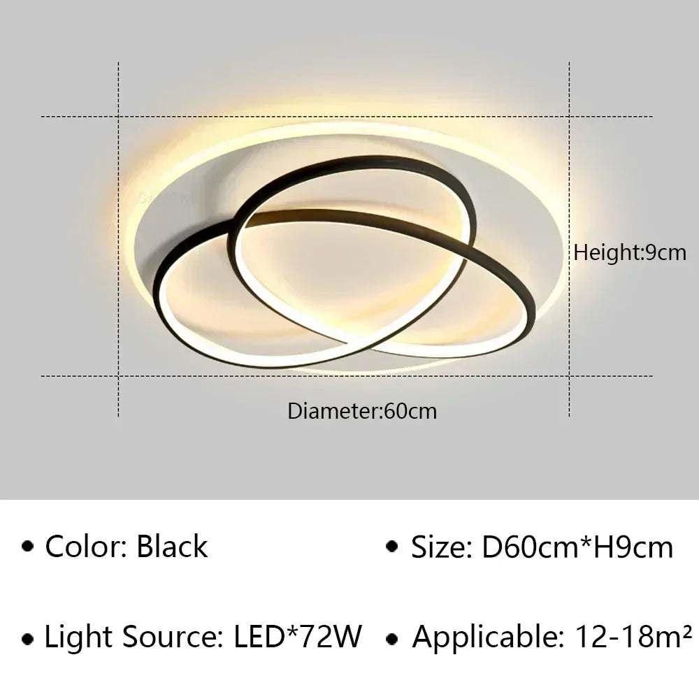 lustre moderne à leds pour décoration intérieure lumineuse