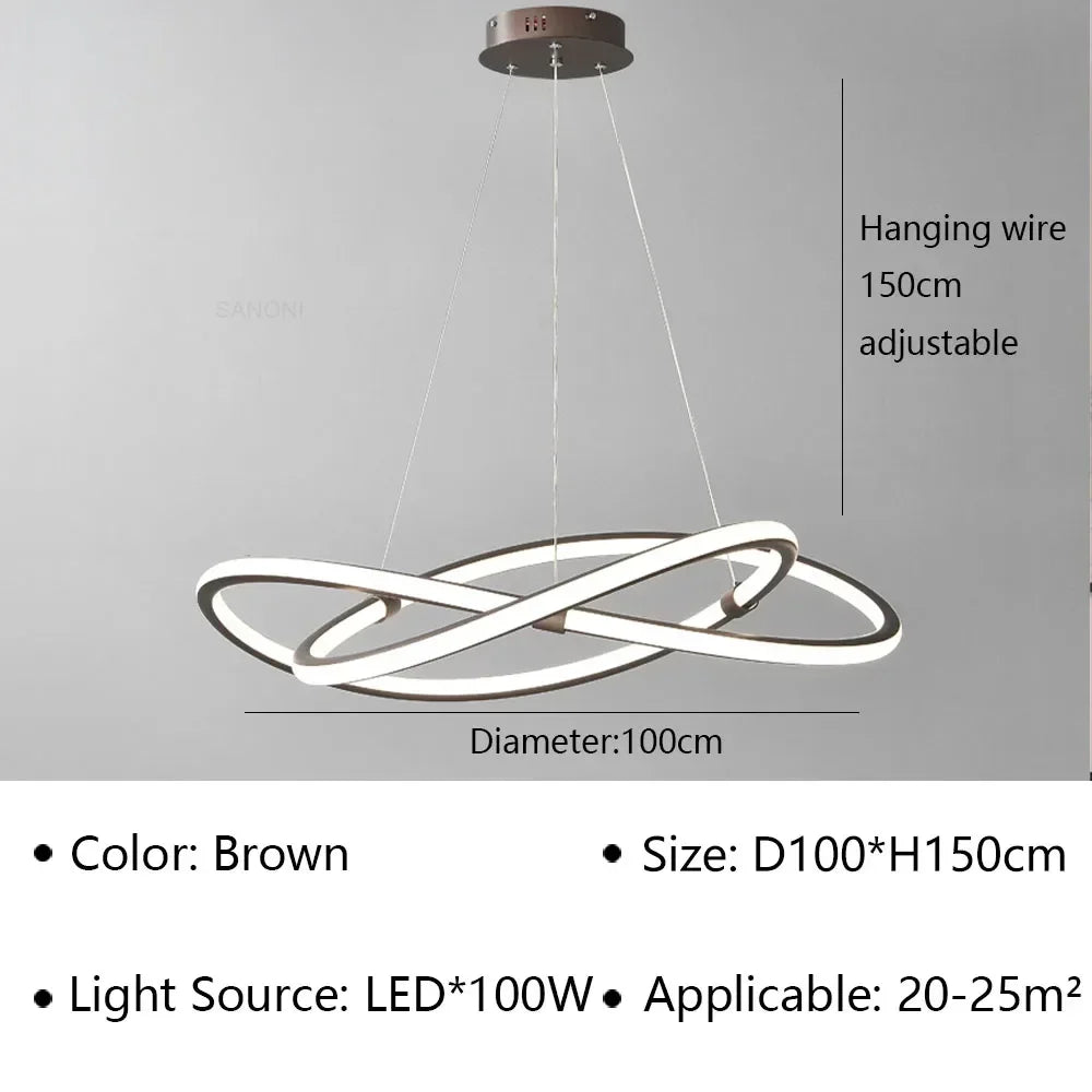 lustre moderne à leds pour décoration intérieure maison