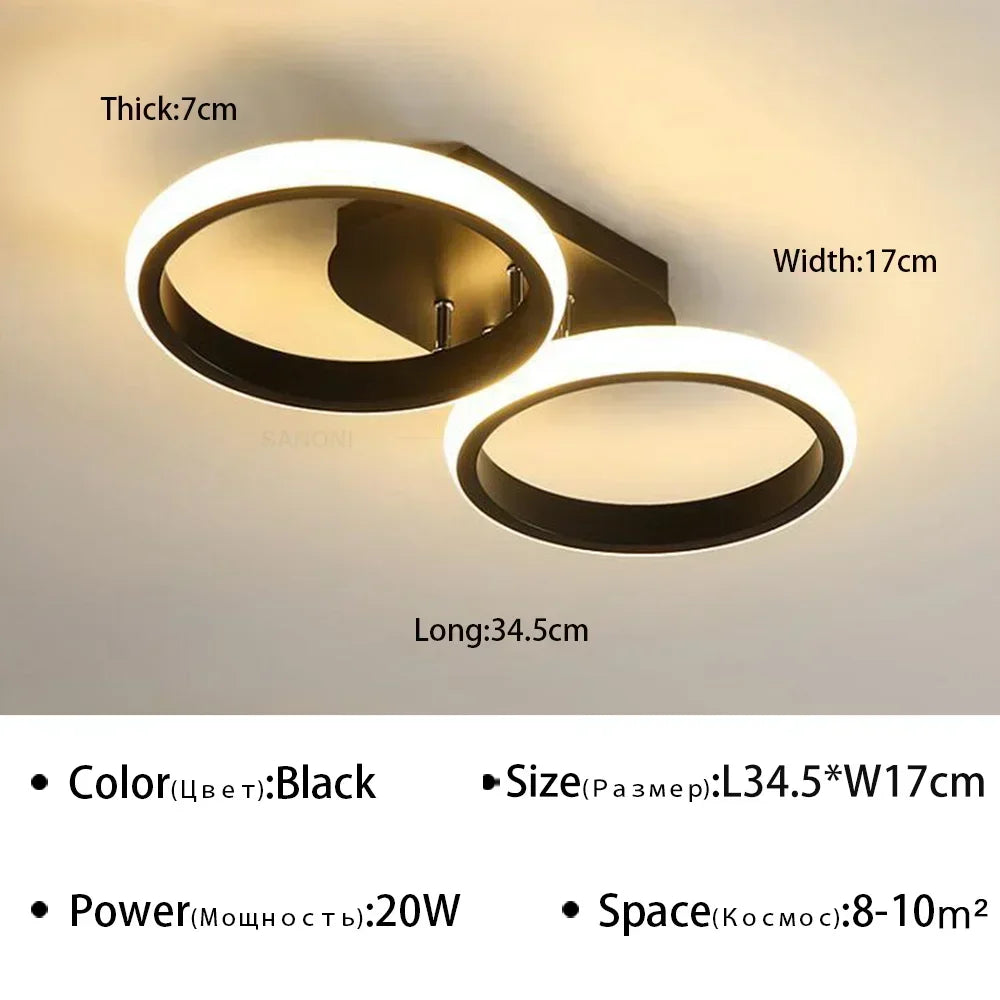 lustre moderne à leds pour décoration intérieure plafonniers