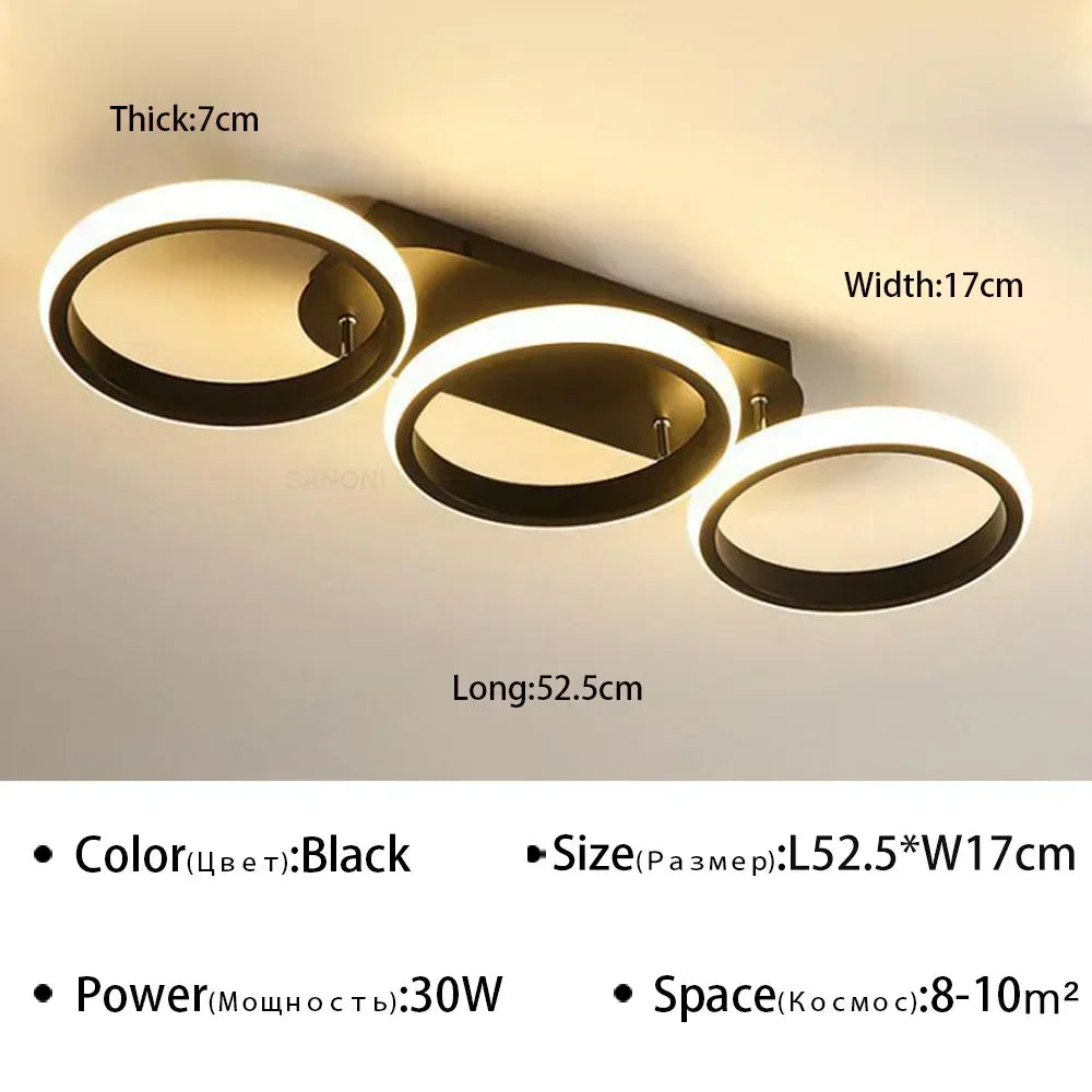 lustre moderne à leds pour décoration intérieure plafonniers