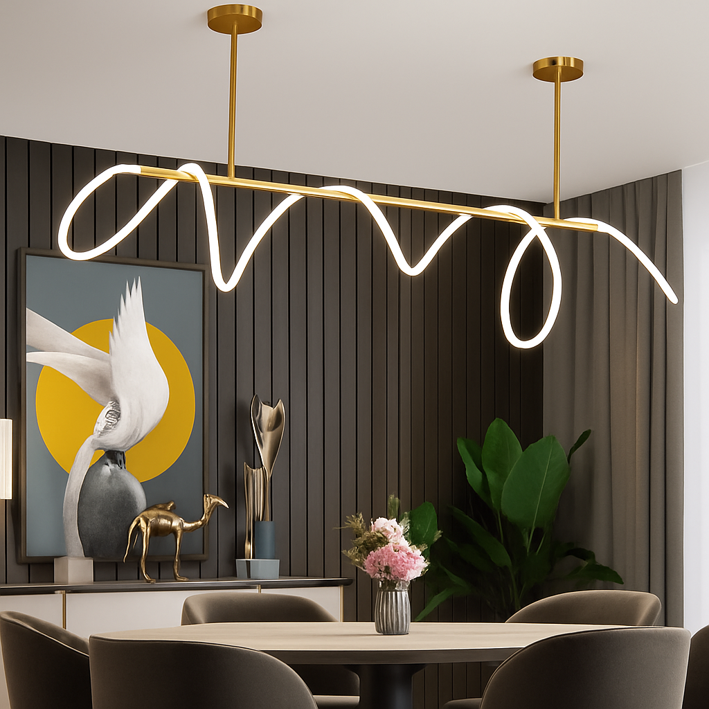 lustre moderne long tuyau led pour décoration maison suspendu