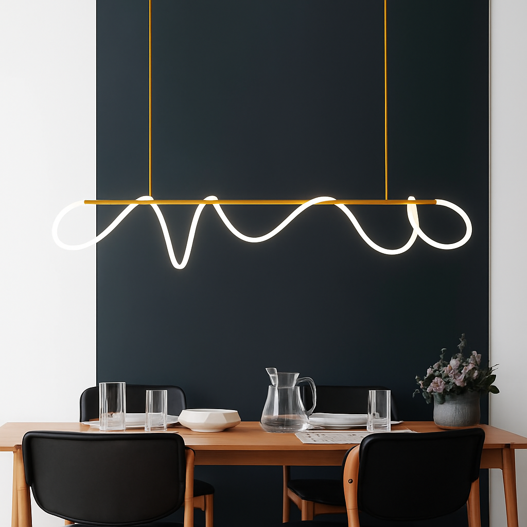 lustre moderne long tuyau led pour décoration maison suspendu