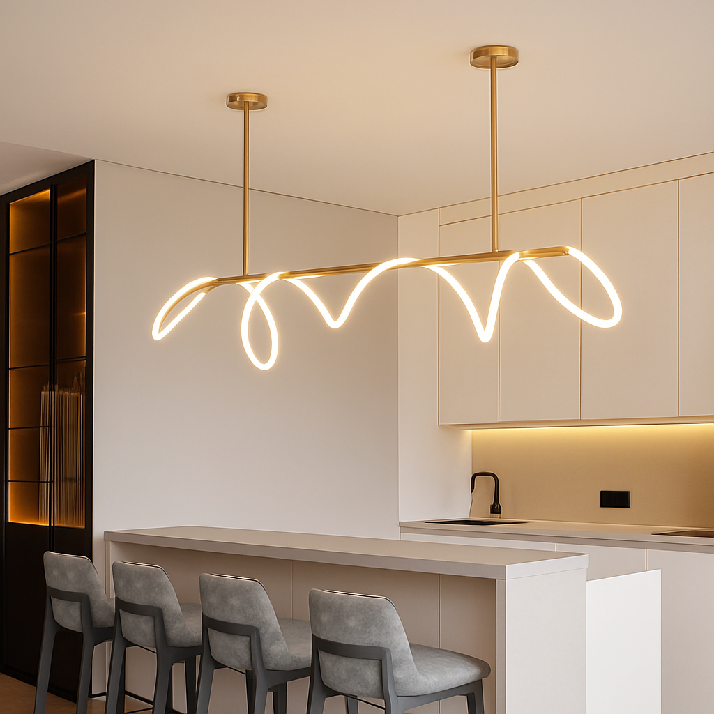 lustre moderne long tuyau led pour décoration maison suspendu