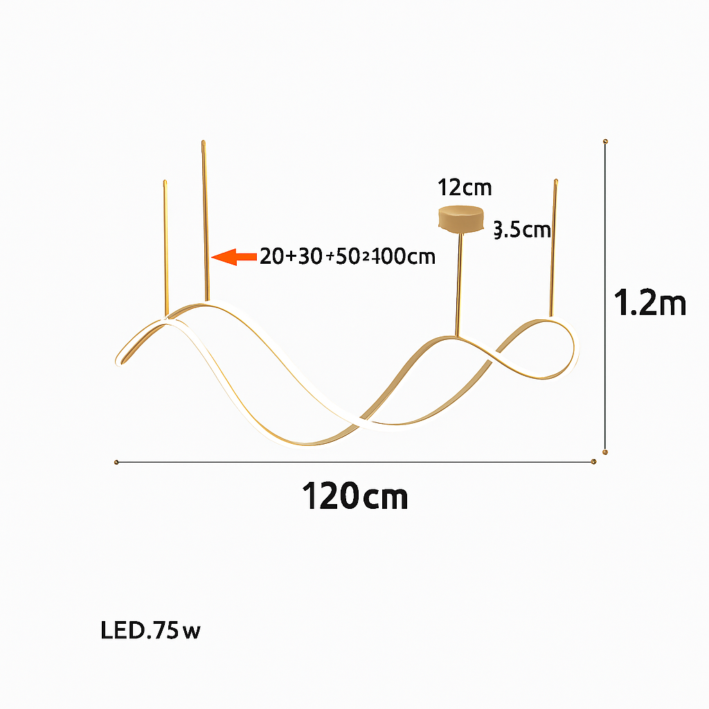 lustre moderne long tuyau led pour décoration maison suspendu
