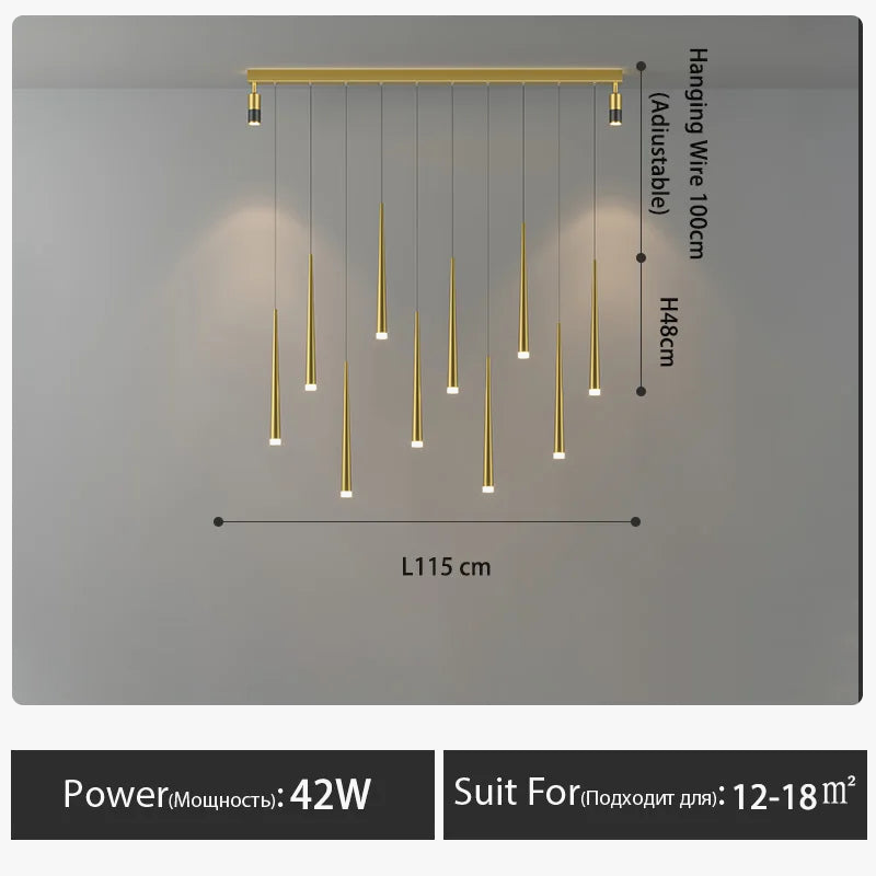 lustre moderne lumineux à économie d'énergie pour une ambiance chaleureuse